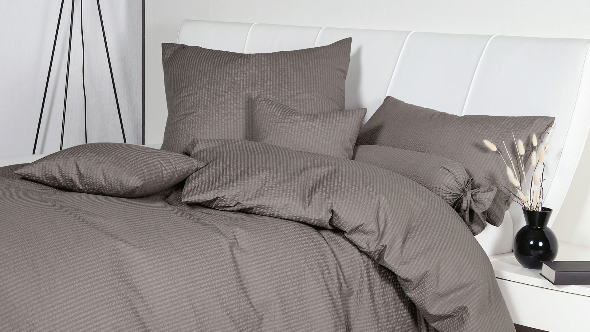 Bettwäsche-Set Janine® aus Naturfaser in Anthrazit Janine® Bettwäsche-Set vulkan – ca. 135 x 200 cm