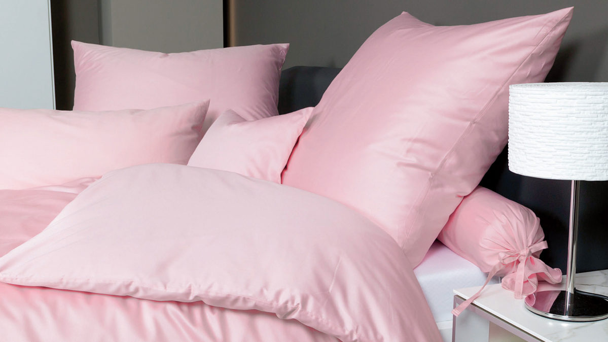 Bettwäsche-Set Janine® aus Naturfaser in Rosa Janine® Bettwäsche-Set Rosa - ca. 155 x 220 cm