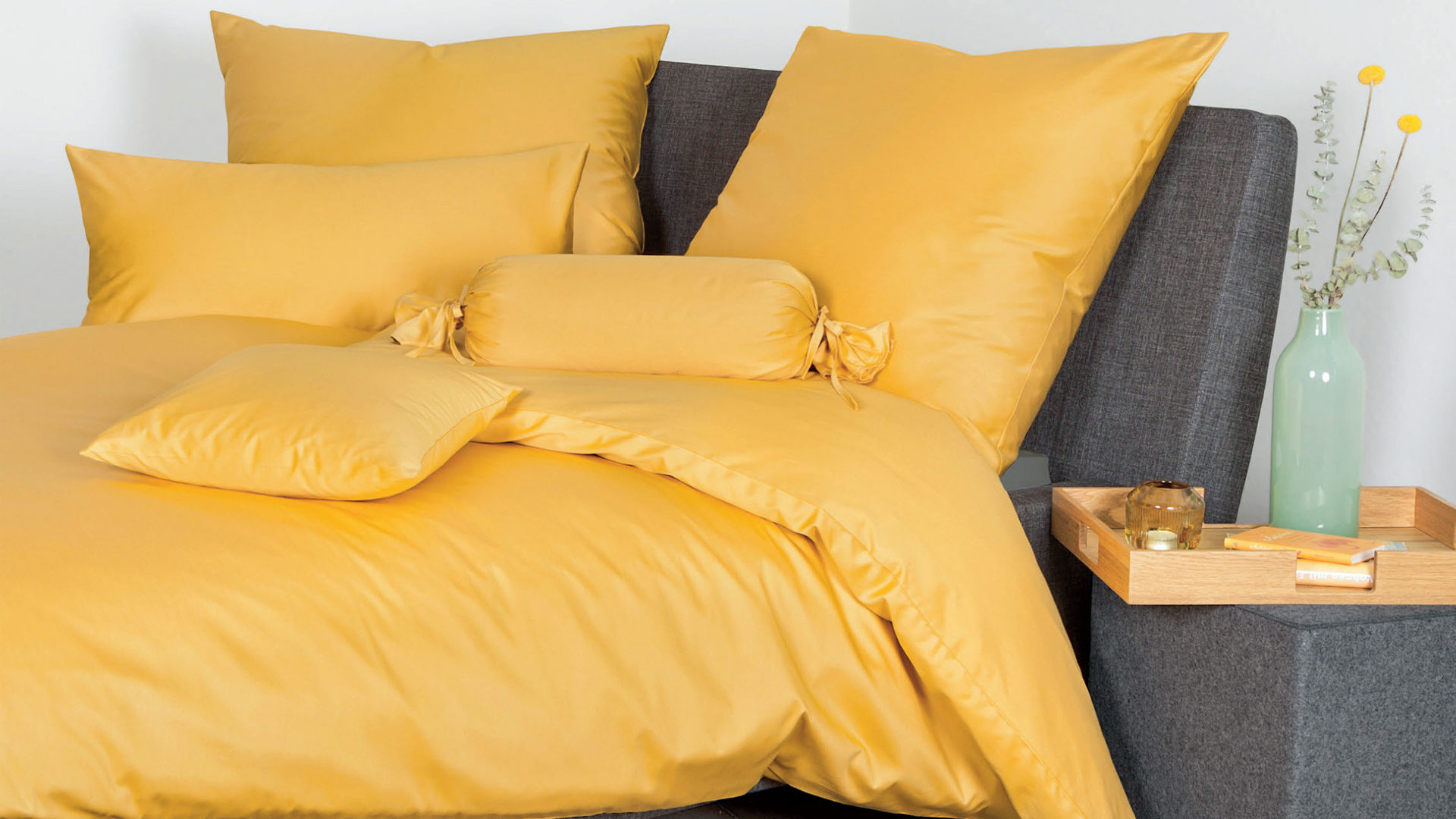 Bettwäsche-Set Janine® aus Naturfaser in Gold Janine® Bettwäsche-Set Bernstein - ca. 155 x 220 cm