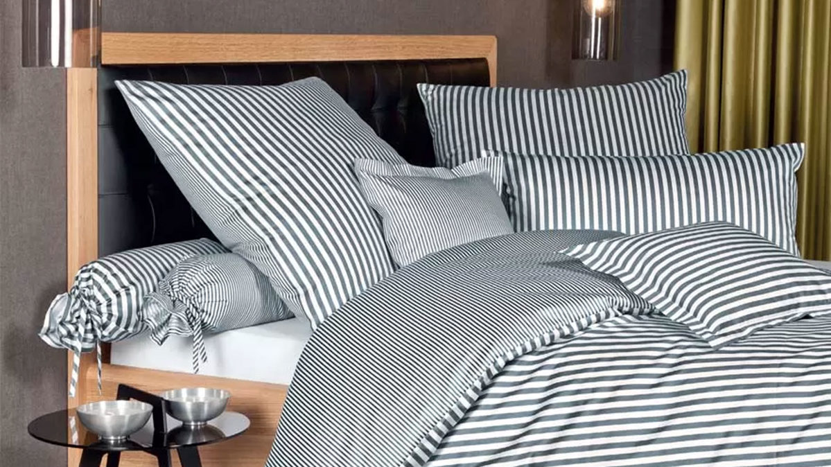 Bettwäsche-Set Janine® aus Naturfaser in Anthrazit Janine® Bettwäsche-Set Anthrazit - ca. 155 x 220 cm