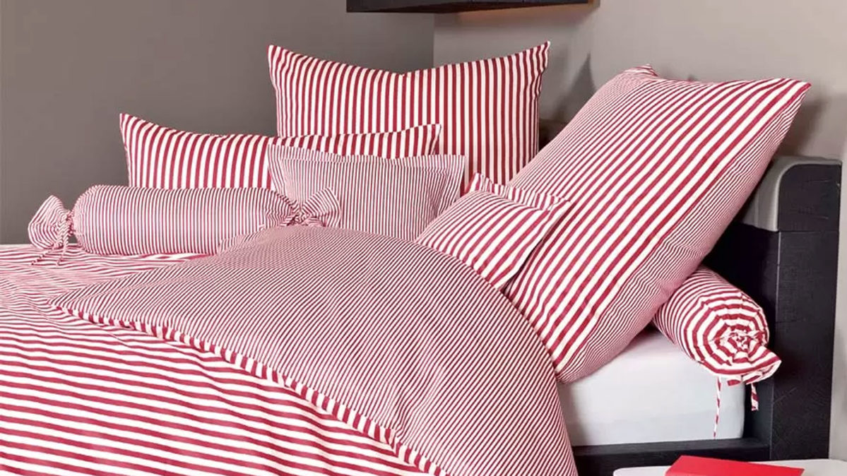 Bettwäsche-Set Janine® aus Naturfaser in Rot Janine® Bettwäsche-Set Rot - ca. 200 x 200 cm