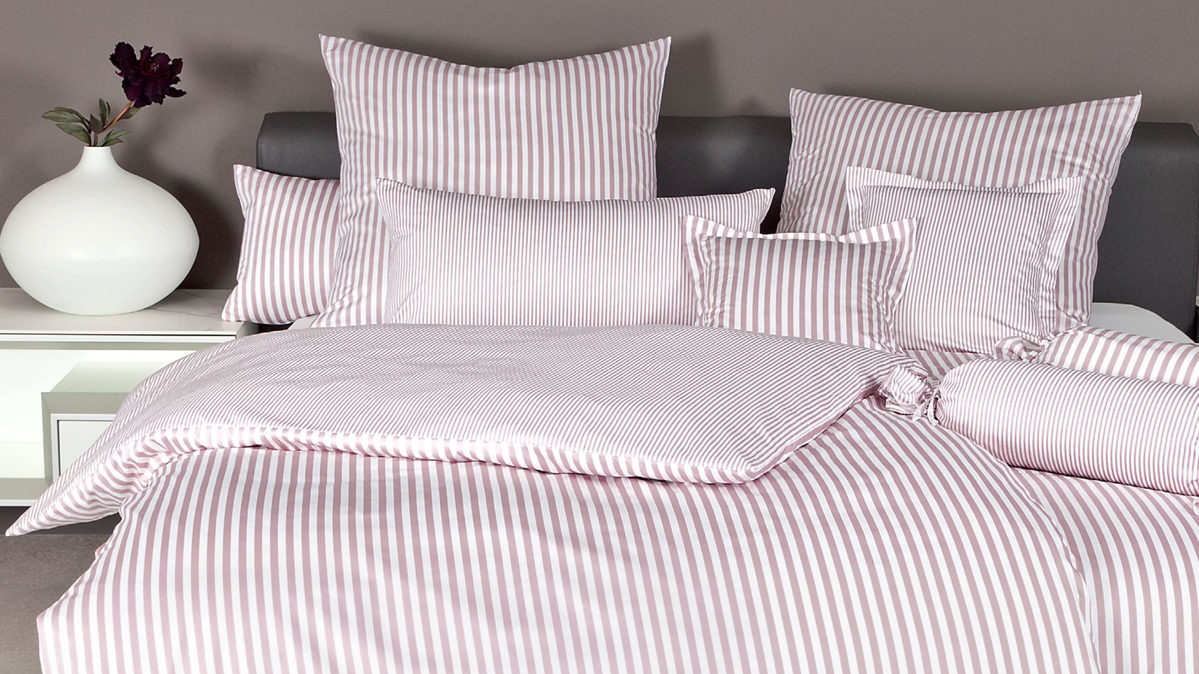 Bettwäsche-Set Janine® aus Naturfaser in Pink Janine® Bettwäsche-Set Kreiderosé - ca. 135 x 200 cm