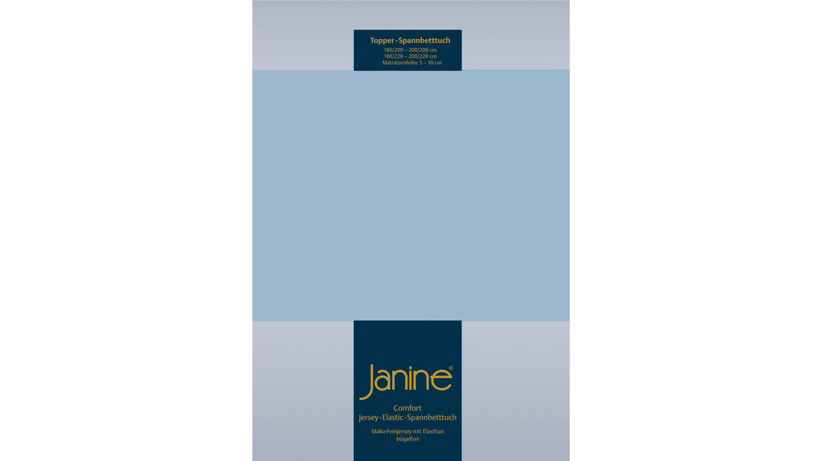 Spannbettlaken Janine aus Stoff in Mittelblau Janine® Spannbettlaken Perlblau - ca. 100 x 200 cm