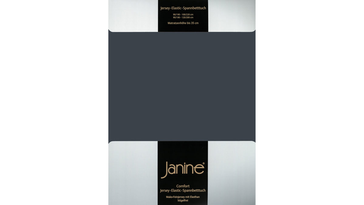 Spannbettlaken Janine aus Stoff in Dunkelgrau Janine® Spannbettlaken Titan - ca. 100 x 200 cm