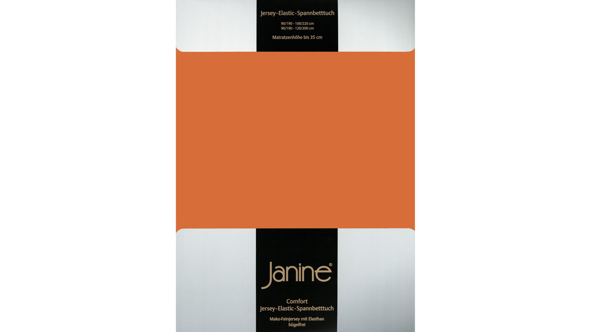 Spannbettlaken Janine aus Stoff in Orange Janine® Spannbettlaken Rost-Orange - ca. 100 x 200 cm