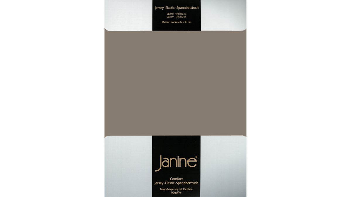 Spannbettlaken Janine aus Stoff in Hellbraun Janine® Spannbettlaken Taupe - ca. 150 x 200 cm