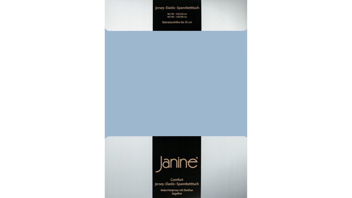 Spannbettlaken Janine aus Stoff in Mittelblau Janine® Spannbettlaken Perlblau - ca. 100 x 200 cm