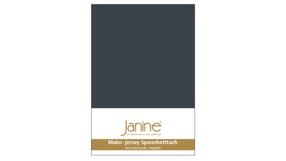 Spannbettlaken Janine aus Stoff in Dunkelgrau Janine® Spannbettlaken Titan - ca. 100 x 200 cm