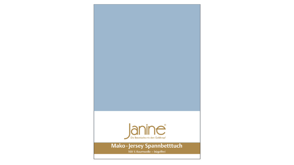 Spannbettlaken Janine aus Stoff in Mittelblau Janine® Spannbettlaken Perlblau - ca. 200 x 200 cm