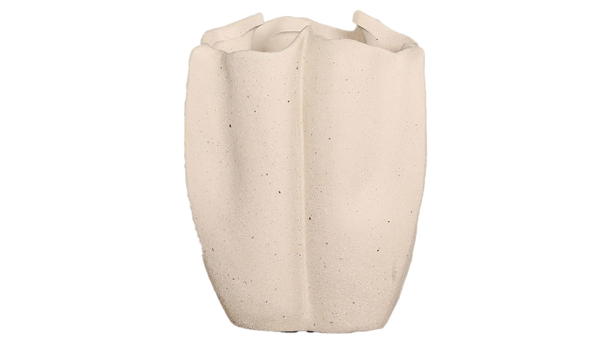 Vase Dpi aus Keramik in Beige Blumenvase cremefarbene Keramik - Höhe ca. 18 cm