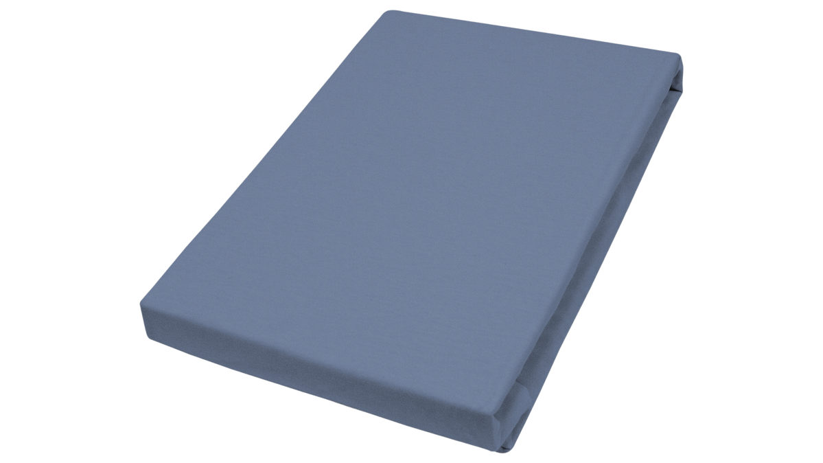 Spannbettlaken H. g. hahn haustextilien® aus Stoff in Blau HAHN Spannbettlaken für Wasser- und Boxspringmatratzen blauer Baumwolljersey - ca. 190 x 200 cm