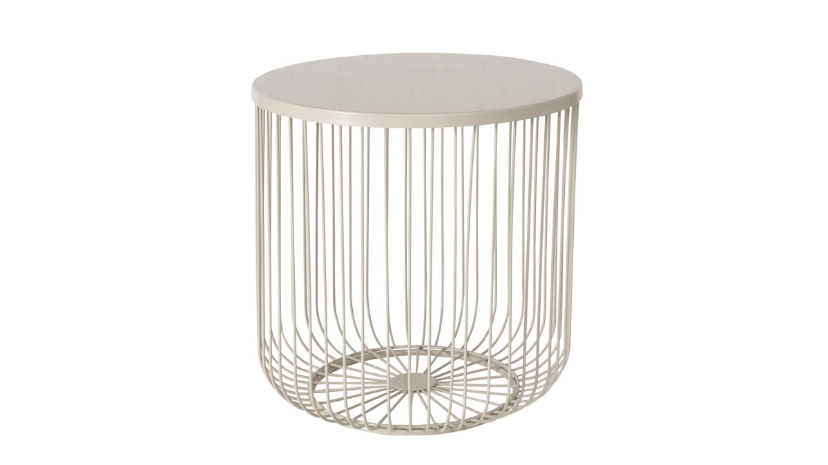 Beistelltisch Boltze aus Metall in Beige Beistelltisch Cindy beiges Eisen – Höhe ca. 47 cm