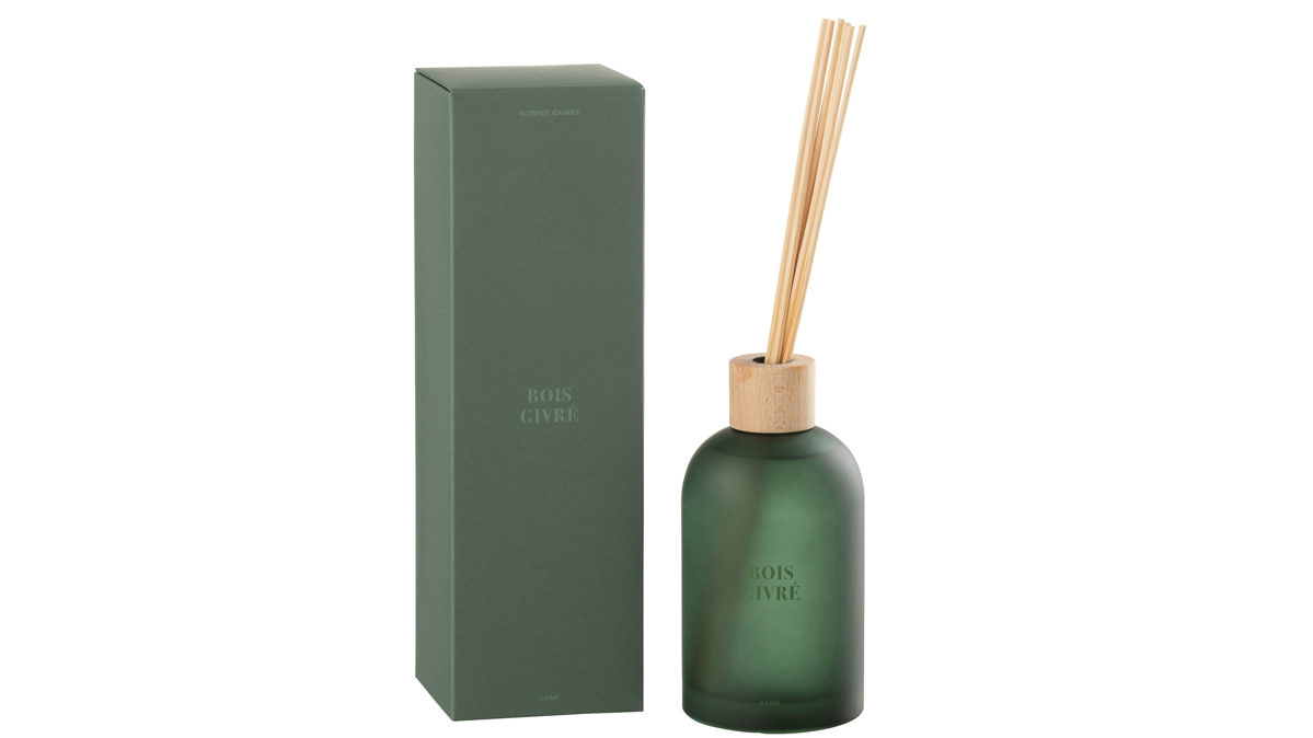 Wohnaccessoire Jolipa aus Glas in Grün Duftspender Bois Givré Grün – Duftnuance Bois Givré, ca. 8 x 28 cm