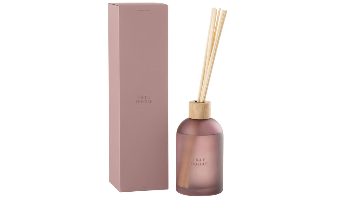 Wohnaccessoire Jolipa aus Glas in Lila Duftspender Figue Frivole Lila – Duftnuance Feige, ca. 10 x 36 cm