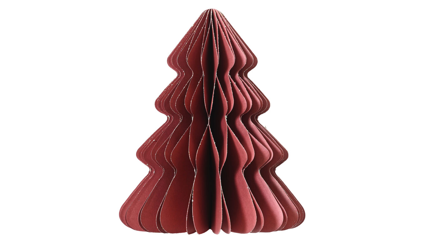 Weihnachtsdekoration Kaemingk aus Karton / Papier / Pappe in Rot Tannenbaum rotes Papier - Höhe ca. 90 cm