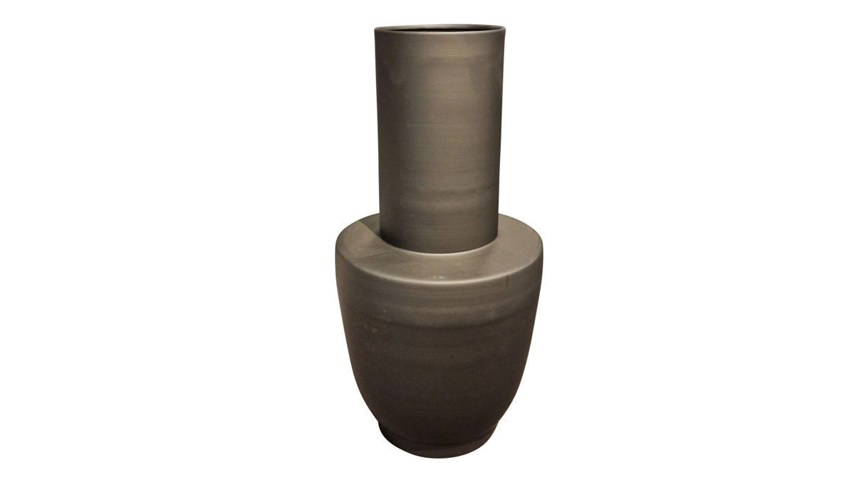 Vase L.c. wholesaler aus Metall in Schwarz Bodenvase schwarzes Aluminium - Höhe ca. 55 cm