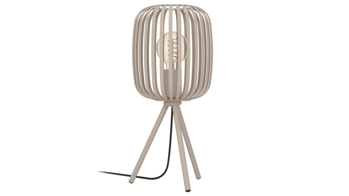 Tischleuchte Eglo aus Metall in Beige EGLO Tischleuchte Romazzina sandfarbener Stahl - Höhe ca. 44 cm