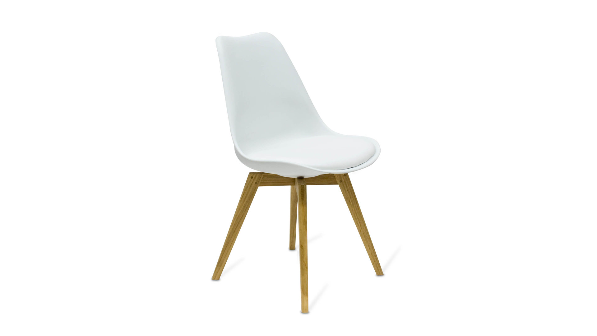 Vierfußstuhl Tenzo aus Kunststoff in Weiß Stuhl, der als bequemes Sitzmöbel überzeugt  Weiß & Eiche