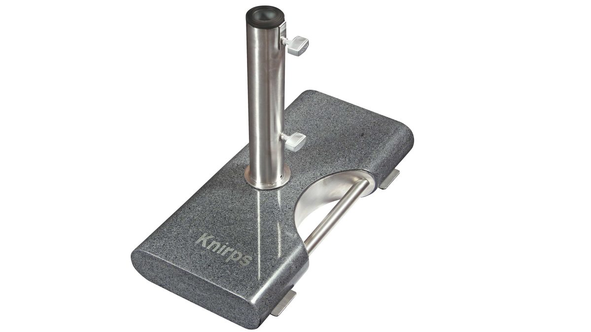 Sonnenschirm-Ständer Doppler® aus Stein in Anthrazit Knirps® Trolley-Schirmständer Silver anthrazitfarbener Granit - ca. 55 x 25 cm