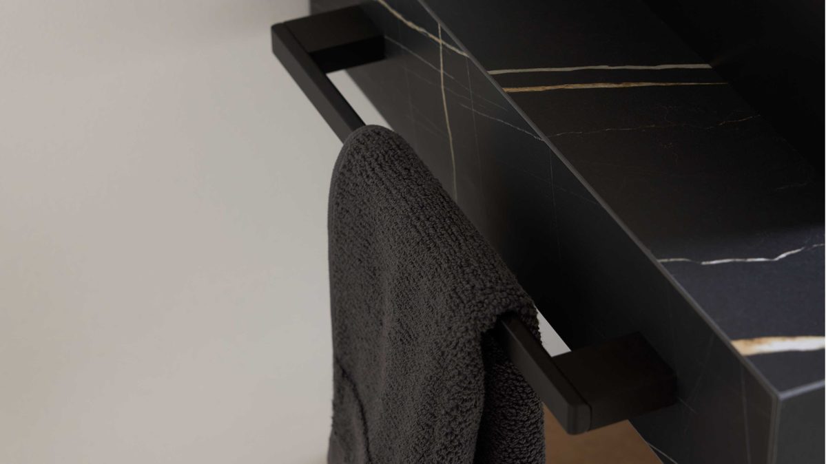 Handtuchhalter Interliving aus Metall in Schwarz Interliving Bad Serie 7198 - Handtuchhalter mattschwarzes Metall