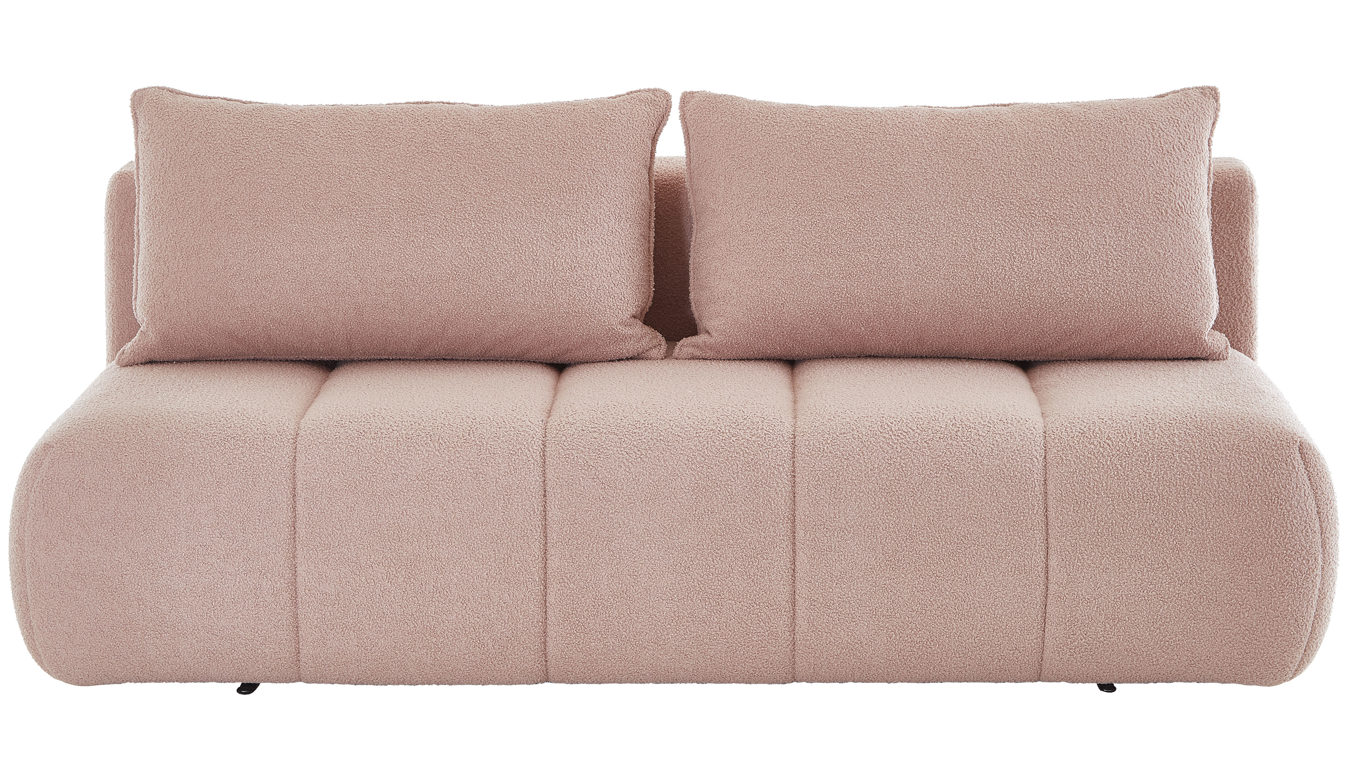 Schlafsofa Restyl aus Stoff in Rosa Schlafsofa Benita rosafarbener Chenillebezug 1-6425 - Liegefläche ca. 150 x 202 cm