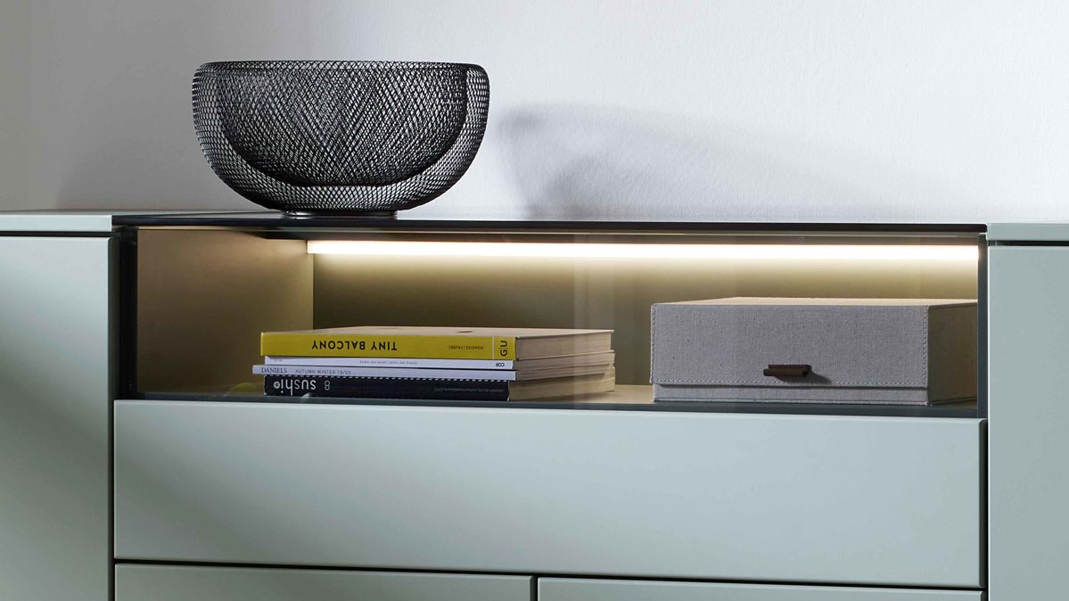 Möbelbeleuchtung Interliving aus Kunststoff in Weiß Interliving Wohnzimmer Serie 2031 - LED-Beleuchtung ZLA190 Breite ca. 90 cm