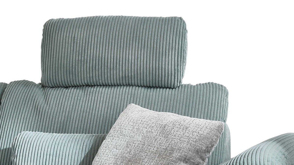 Kopfstütze Megapol aus Stoff in Hellblau Polsterprogramm VS-MP1028 - Kopfstütze aquafarbener Cord - Länge ca. 52 cm