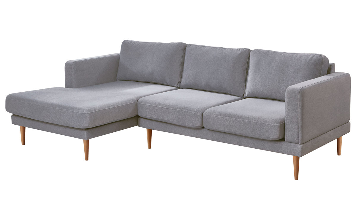 Ecksofa Sun garden | 162739 aus Stoff in Hellgrau Ecksofa Gotha hellgrauer Bezug & Buchefüße - Stellfläche ca. 240 x 154 cm