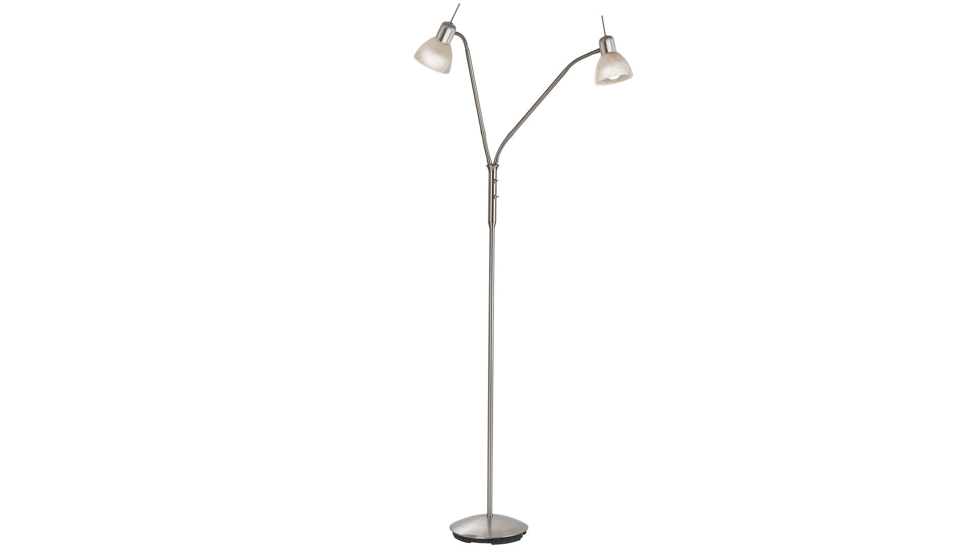 Stehleuchte Art home - nino leuchten aus Metall in Metallfarben Nino LED-Stehleuchte Daytona bzw. LED-Stehlampe Nickel, weißes & alabasterfarbenes Glas – Höhe ca. 152 cm