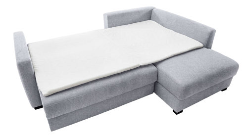 Ecksofa Nova via aus Stoff in Grau Ecksofa Louis de Luxe - Schlaffunktion mit Bettkasten grauer Bezug - Stellfläche ca. 235 x 184 cm