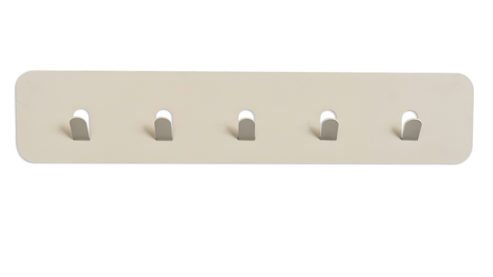 Wandgarderobe M2 kollektion aus Metall in Beige Garderobenleiste Lilly Cremeweiß – fünf Haken, Länge ca. 50 cm