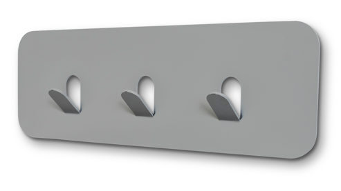 Wandgarderobe M2 kollektion aus Metall in Grau Garderobenleiste Lilly Grau – drei Haken, Länge ca. 30 cm