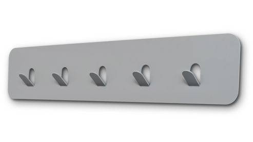 Wandgarderobe M2 kollektion aus Metall in Grau Garderobenleiste Lilly Grau – fünf Haken, Länge ca. 50 cm