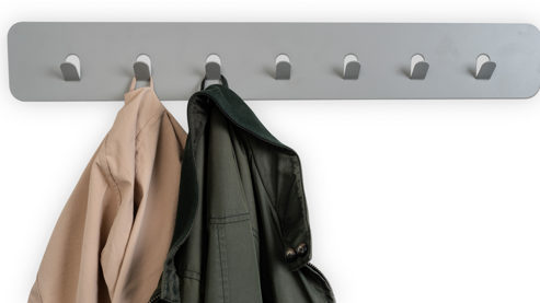 Wandgarderobe M2 kollektion aus Metall in Grau Garderobenleiste Lilly Grau – Sieben Haken, Länge ca. 70 cm