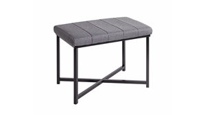 Polsterhocker Haku aus Stoff in Grau Bank Grau & Schwarz - ca. 59 x 46 cm