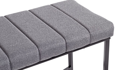 Polsterhocker Haku aus Stoff in Grau Bank Grau & Schwarz - ca. 118 x 47 cm