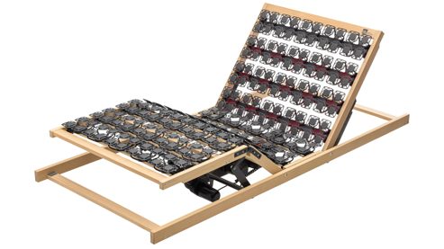 Lattenrost Interliving aus Kunststoff in Holzfarben Interliving Lattenrost Serie 1954 mit Funksteuerung drei Motoren & Funk – Liegefläche ca. 100 x 200 cm