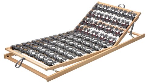 Lattenrost Interliving aus Kunststoff in Holzfarben Interliving Lattenrost Serie 1954 mit manueller Verstellung Kopf- & Fußteilverstellung – Liegefläche ca. 100 x 200 cm