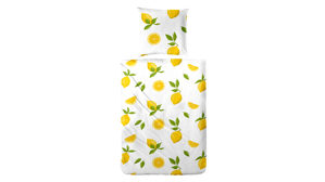 Bettwäsche-Set H. g. hahn haustextilien® aus Stoff in Gelb HAHN Bettwäsche-Set zweiteilig, ca. 135 x 200 cm - Gelb Weiß Zitrusfrucht