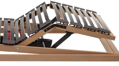 Lattenrost Interliving aus Holz in Holzfarben Interliving Lattenrost Serie 1952 - V6295 Reflux dreifach motorisch mit Funk – Liegefläche ca. 90 x 200 cm