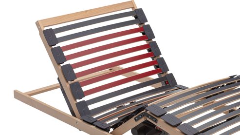 Lattenrost Interliving aus Holz in Holzfarben Interliving Lattenrost Serie 1952 - V6282 zweifach motorisch mit Handschalter – Liegefläche ca. 90 x 200 cm