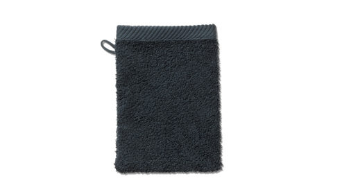 Waschlappen Kela | keck & lang aus Naturfaser in Dunkelgrau Handtuchserie Ladessa - Waschhandschuh granitgraue Baumwolle - ca. 15 x 21 cm