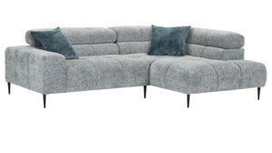Schlafsofa Gutmann factory® aus Stoff in Hellgrau Ecksofa Abby mit Schlaffunktion hellgrauer Chenillebezug 358.42 - Breite ca. 238 cm
