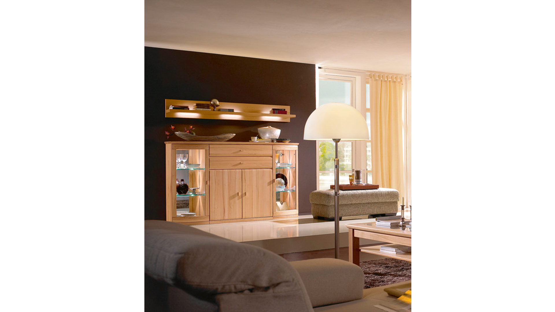 Sideboard Rietberger möbelwerke | rmw aus Holz in Holzfarben Vermont  Sideboard Eiche sand – vier Türen, zwei Schubladen