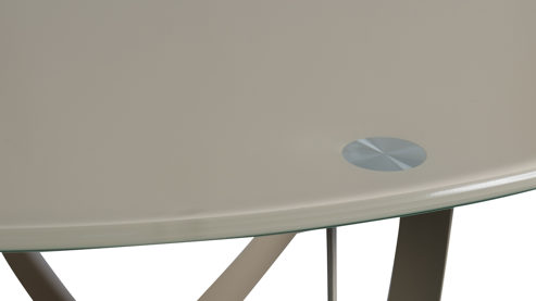 Couchtisch M2 kollektion aus Glas in Creme Couchtisch Maya 2 Cremeweiß - Durchmesser ca. 80 cm