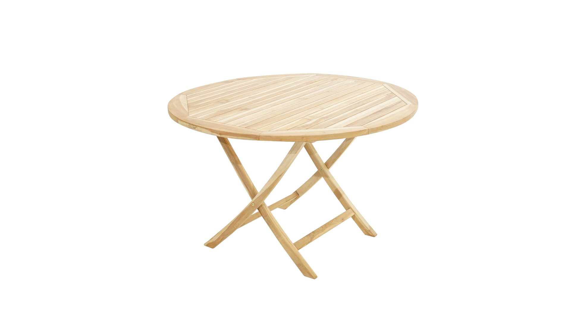 Gartentisch Ploß aus Holz in Holzfarben Ploß® Klapptisch Lexington ECO bzw. Gartentisch Eco-Teakholz – Durchmesser ca. 120 cm