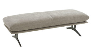 Einzelhocker Koinor aus Stoff in Taupe KOINOR Polsterserie Finlay (Francis) - Polsterhocker taupefarbenes Chenilleflachgewebe & schwarze Metallkufe - ca. 150 x 60 cm