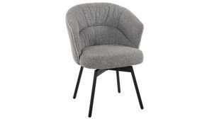 Vierfußstuhl Duo collection aus Stoff in Grau Polsterstuhl Meja XXL mit Drehfunktion kieselgrauer Webstoff 202 & schwarzes Gestell