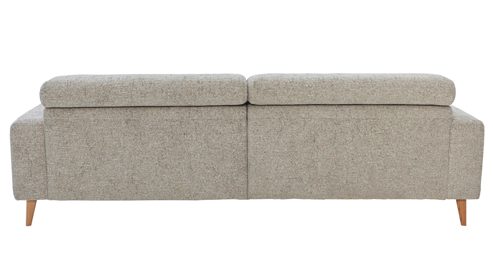 Ecksofa Interliving aus Stoff in Grau Interliving Sofa Serie 4420 - Ecksofa mit Holzfüßen grausilberner Bezug LRS 19 – Stellfläche ca. 178 x 256 cm