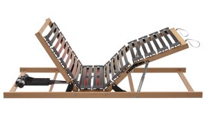 Lattenrost Interliving aus Holz in Holzfarben Interliving Lattenrost Serie 1952 - V6291 mit Bettkastenzugang zweifach motorisch mit Funk-Fernbedienung – Liegefläche ca. 90 x 200 cm